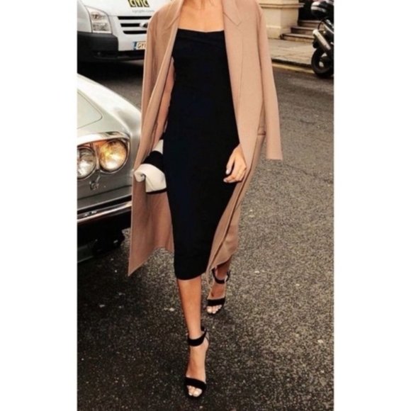 Norma Kamali Dresses & Skirts - NORMA KAMALI Black Midi Sheath Dress